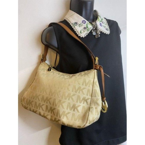 michael kors tan fabric hobo bag - Picture 6 of 10